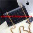 YSL Monogram Chain Bag 22cm Croco Black Gold