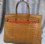 Hermes Birkin 35cm Handbag Crocodile Leather Brown Gold