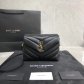 YSL Loulou Mini 20cm Crossbody Bag Black Gold