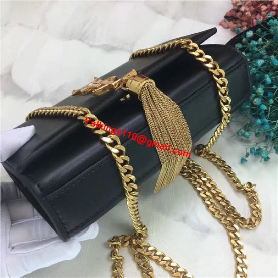 YSL Small Tassel Chain Leather Bag 17cm Black [YSL2017-1479] - $206.50 ...