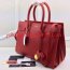 YSL Red Downtown Tote Cow Leather Bags