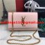 YSL Smooth Leather Chain Bag 22cm Light Pink