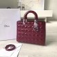 Lady Dior Patent Leather 32cm Burgundy Silver