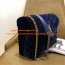 YSL Velvet Loulou Chain Shoulder Bag 25cm Blue