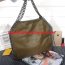 Stella McCartney Falabella Shaggy 25cm Shoulder Bag Army Green Gunmetal