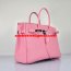Hermes Birkin 30cm Togo Leather Handbags Cherry Pink Silver