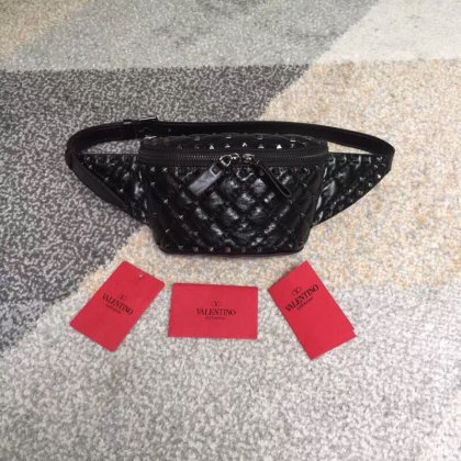 Valentino Spike Belt Bag 0462 Black Black