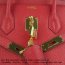 Hermes Birkin 35cm cattle skin vein Handbags red golden
