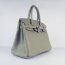 Hermes Birkin 30cm Togo leather Handbags dark grey silver
