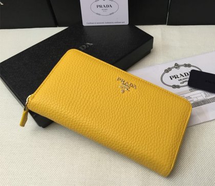 Prada Zipper Wallet 1M0506 Yellow