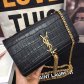 YSL Croco Tassel 24cm Chain Bag Black Gold