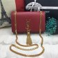 YSL Tassel Chain Bag 22cm Smooth Leather Burgundy Gold