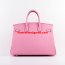 Hermes Birkin 35cm Togo leather Handbags Cherry Pink Silver
