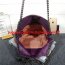 Stella McCartney Falabella Shaggy 25cm Shoulder Bag Purple Gunmetal