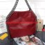 Stella McCartney Falabella Shaggy 25cm Shoulder Bag Burgundy Gunmetal