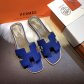 Hermes Flats Epsom Leather Sandals Electric Blue Size 35-40
