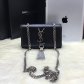 YSL Small Tassel Chain Leather Bag 17cm Black Silver