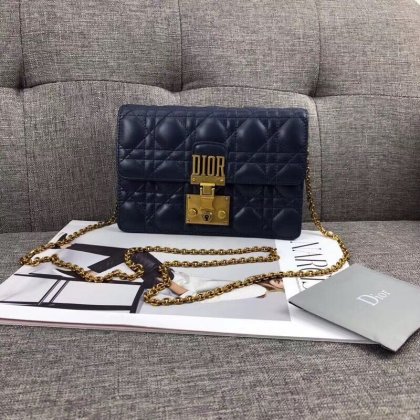 Dior Addict WOC Navy Leather Chain Bag 19cm