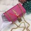 YSL Small Tassel Chain Leather Bag 17cm Hot Pink