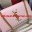 YSL Smooth Leather Chain Bag 22cm Light Pink