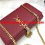 YSL Tassel Chain Bag 22cm Smooth Leather Burgundy Gold