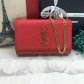 YSL Caviar Leather Chain Bag 22cm Red Gold