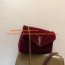 YSL Velvet Loulou Chain Shoulder Bag 25cm Dark Red