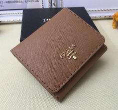 Prada 1M0176 Wallets Saffiano Leather in Brown