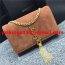 YSL Tassel Chain Bag 22cm Suede Leather Brown