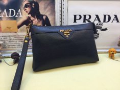 Prada Men's Leather Pouch 3312 Black