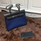 Hermes Herbag 31cm Dark Blue Canvas Bag
