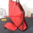 Stella McCartney Falabella Shaggy 37cm Shoulder Bag Watermelon Red Gunmetal