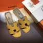 Hermes Flats Epsom Leather Sandals Yellow Size 35-40