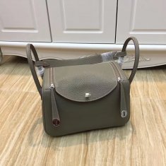 Hermes Lindy 30cm Handbag Grey Silver