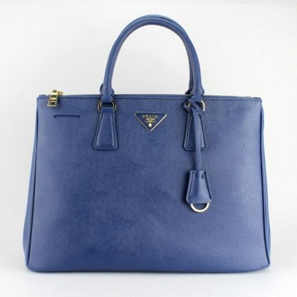 Prada 1786 blue cross pattent tote bag