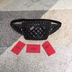 Valentino Spike Belt Bag 0462 Black Black