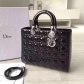 Lady Dior Patent Leather 32cm Black Silver