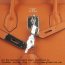 Hermes Birkin 35cm cattle skin vein Handbags orange silver