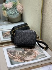 Dior 2020 Oblique Black Leather Belt Bag