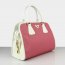Prada 2578 cross pattern pink white tote bag
