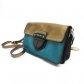 Prada Blue with Gold full leather bag