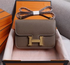Hermes Constance Bag 23cm Epsom Leather Dark Grey Gold