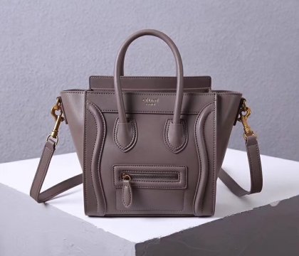 Celine Small Luggage Tote 20cm Grey Leather Bag