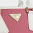 Prada 2578 cross pattern pink white tote bag