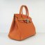 Hermes Birkin 30cm Togo leather Handbags orange silver