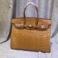 Hermes Birkin 35cm Handbag Crocodile Leather Brown Gold