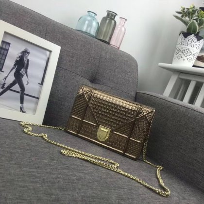 Dior Diorama Wallet On Chain Bag 19cm Metallic Bronze