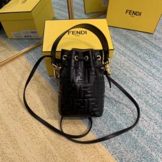 Fendi Mini Bucket Bag Black Leather