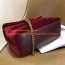 YSL Velvet Loulou Chain Shoulder Bag 25cm Dark Red