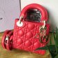 Lady Dior Lambskin 17cm Red Gold